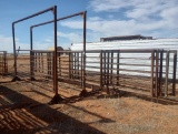 (5) Free Standing 24Ft Fence Panels (1) 12Ft Panel w/(2) Overhead Gates