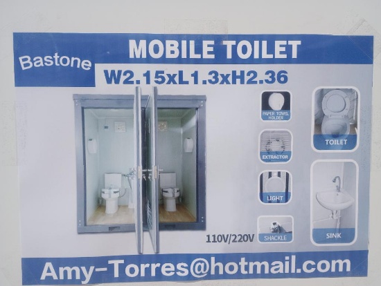 Unused Bastone Portable Toilet w/ Double Close Stools