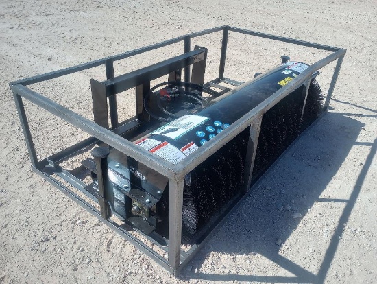 Unused Mower King SSAB72 Rotary Angle Broom (Skid Steer Attachment)