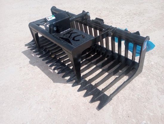 Unused KC Single Cylinder 76" Skeleton Grapple Bucket (Skid Steer Attachment)
