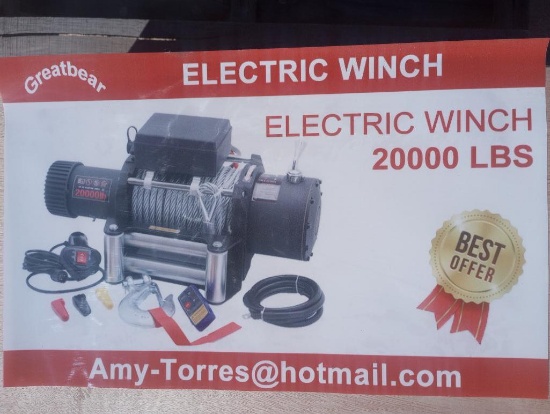 Unused Greatbear 20,000 LBS Electric Winch