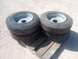 (4) Unused Trailer Wheels w/Tires 215/75 R 17.5