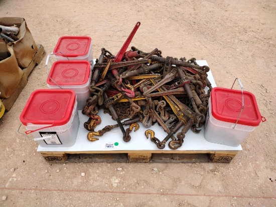 Pallet of Ratchet Binders & Chains
