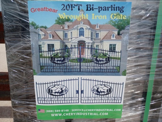 Unused Greatbear 20ft Bi-Parting Wrought Iron Gate