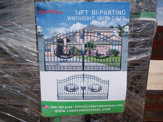 Unused Greatbear 14ft...Bi-Parting Wrought Iron Gate