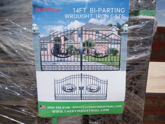 Unused Greatbear 14ft...Bi-Parting Wrought Iron Gate