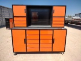 Unused Work Bench,16 Drawers and 4 Cabinets
