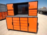 Unused Work Bench,16 Drawers and 4 Cabinets