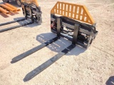 Unused Wolverine PFA-11-3300G Hydraulic Adjustable Pallet Forks (Skid Steer Attachment)
