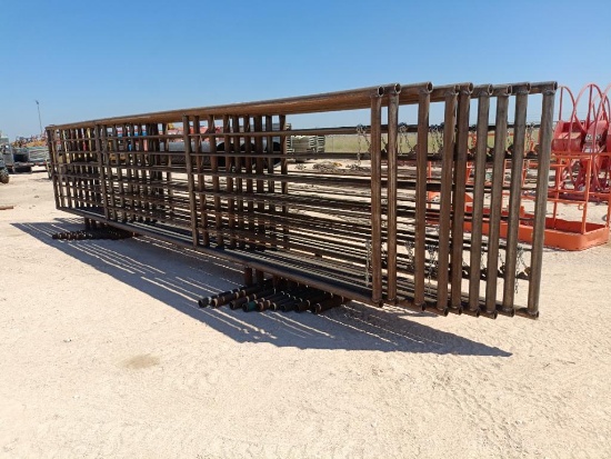 (10) Free Standing 24Ft x Fence Panels (1) w/ 8Ft Gate