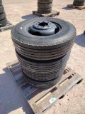 (4) Unused 10K Gooseneck Wheels w/Tires 235/85 R 16