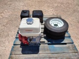 Unused Honda GX390 Gas Motor/(2) Wheels w/Tires