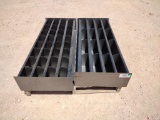 (2) 4Ft Unused Metal Bolt Bins (1) w/32 Bins (1) w/16 Bins