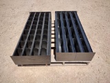 (2) 4Ft Unused Metal Bolt Bins (1) w/32 Bins (1) w/16 Bins