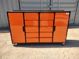 Unused Work Bench Cart, 10 Drawers and 2 Cabinets