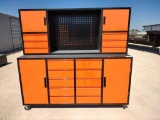 Unused Work Bench,16 Drawers and 4 Cabinets