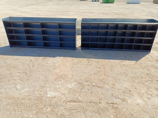(2) 4Ft Unused Metal Bolt Bins (1) w/32 Bins (1) w/16 Bins
