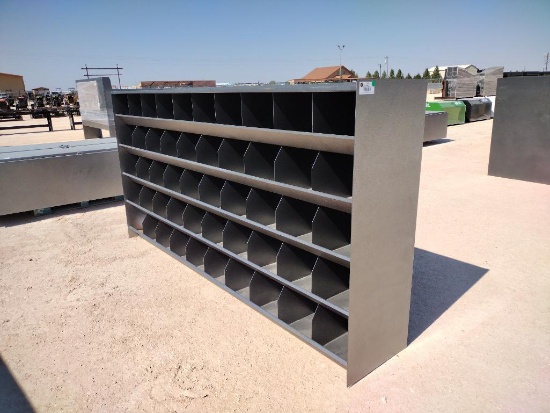 Unused 10Ft (50 Bin) Metal Bolt Bin