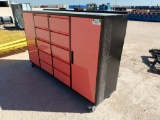 Unused Work Bench Cart, 10 Drawers and 2 Cabinets