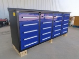 Unused 7Ft 20 Drawers Stainless Steel Workbench