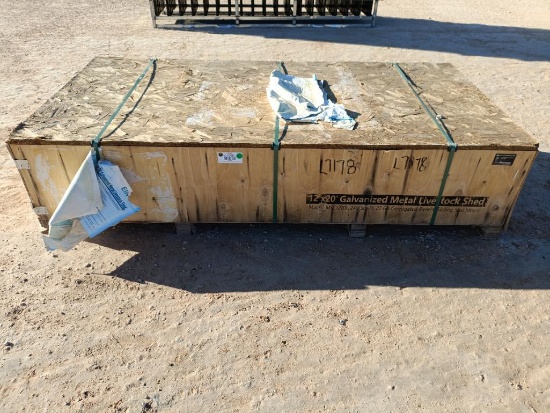 Unused EINGP 12Ft x 20Ft Galvanized Metal Livestock Shed