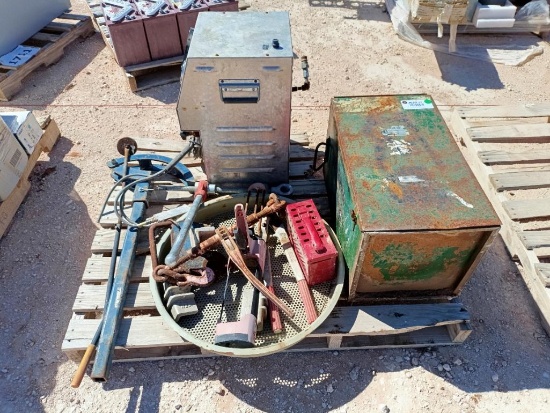 Pallet of Ingersol Rand Air/Hydraulic Power Console, Hydraulic Pneumatic Hand Tool Pump and Misc