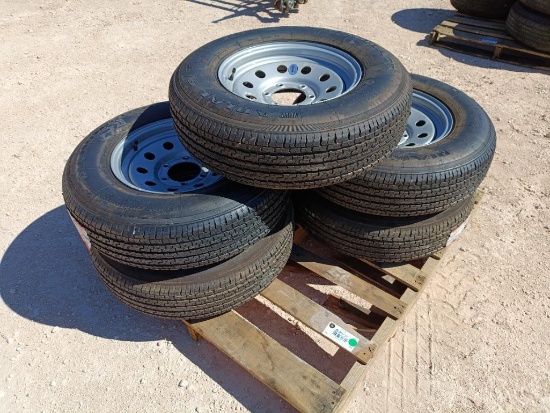 (5) Unused Trailer Wheels w/Tires 225/75 R 15