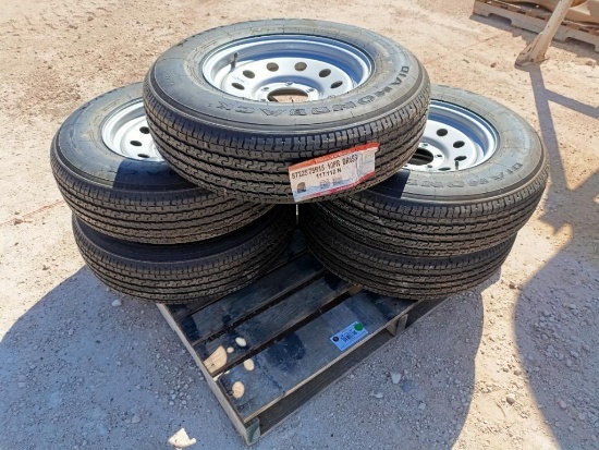 (5) Unused Trailer Wheels w/Tires 225/75 R 15