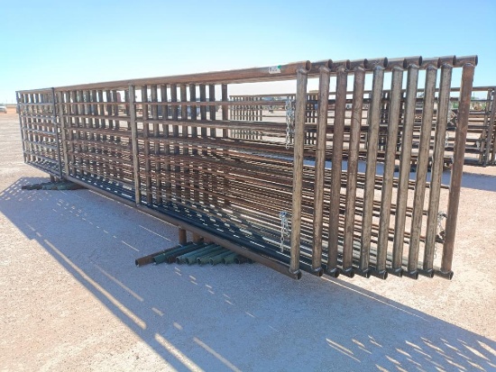 (10) Free Standing 24Ft x Fence Panels (1) w/ 8Ft Gate