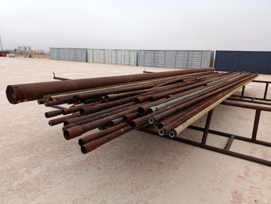 (2) Pipe Racks/(1) 10'' Casing 40ft Long/Misc 2 7/8'' and 2 3/8'' Steel Pipe some are Plastic Lined