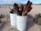 Lot w/ Misc Post Hole Diggers, Shovels