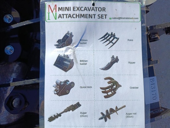Unused Mini Excavator Attachment Set