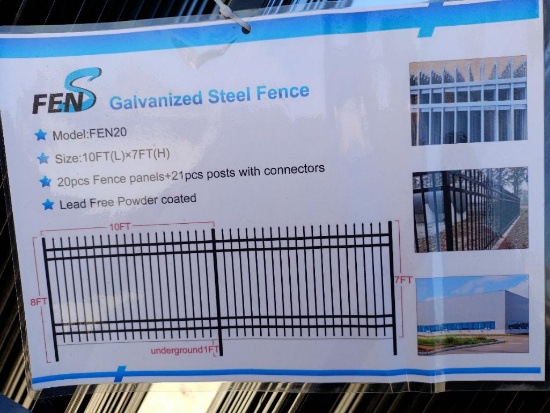 (20) pcs of Unused 10Ft x 7Ft Galvanized Steel Fencing