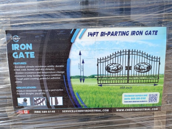 (6 Sets) Unused Chery 14ft Bi-Parting Iron Gate