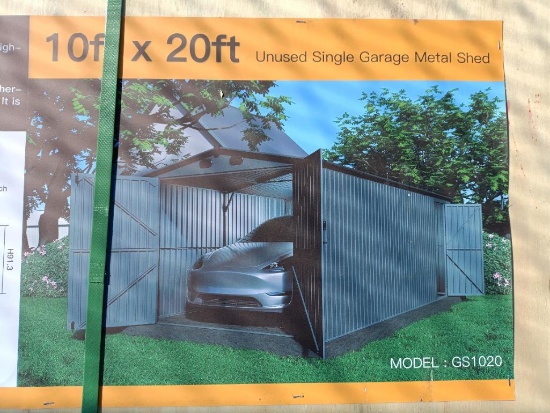 Unused Single Garage Metal Shed 10ft x 20ft