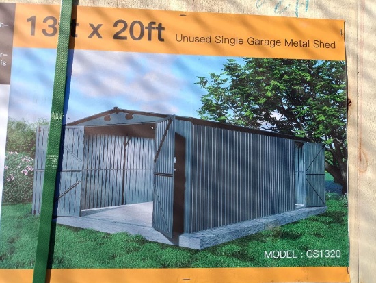 Unused Single Garage Metal Shed 13ft x 20ft
