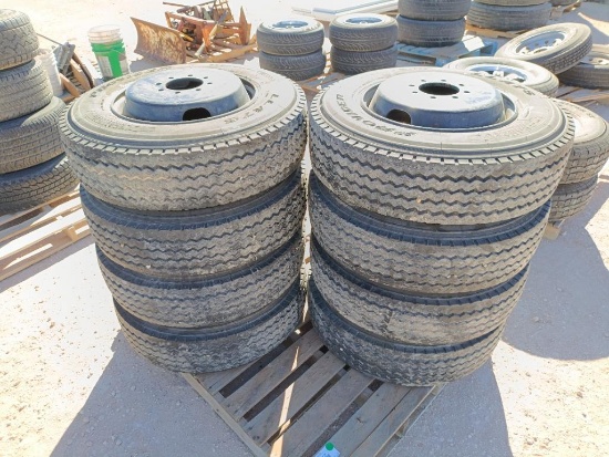 (8) Unused Gooseneck Wheels w/Tires 235/75 R 17.5