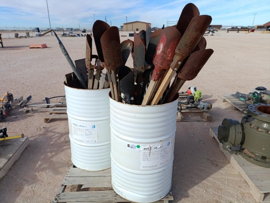 Lot w/ Misc Post Hole Diggers, Shovels