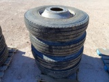 (4) Truck Wheels/Tires 11 R 22.5