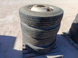 (4) Truck Wheels/Tires 11 R 22.5