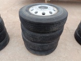 (4) Alcoa Aluminum Truck Wheels/Tires 11 R 24.5