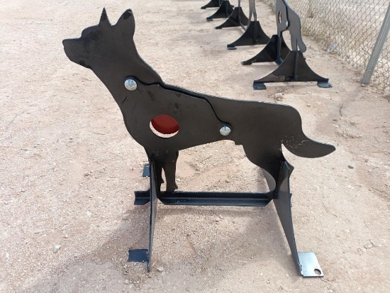 Unused 3/8'' AR500 Steel Coyote Shooting Target w/Heart Flapper