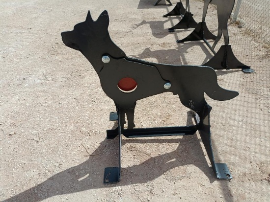 Unused 3/8'' AR500 Steel Coyote Shooting Target w/Heart Flapper