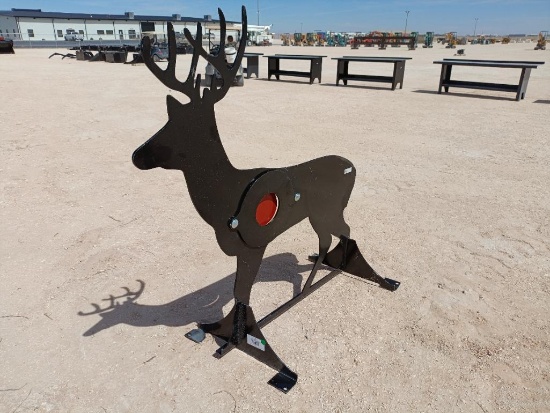 Unused 3/8'' AR500 Steel Deer Shooting Target w/Heart Flapper