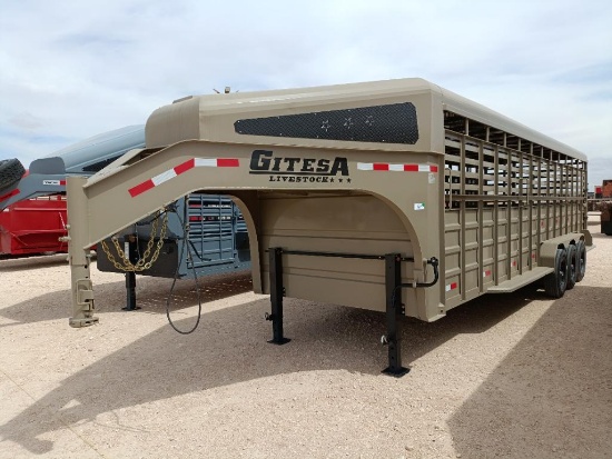 Unused 2025 Gitesa 26Ft Gooseneck Livestock Trailer