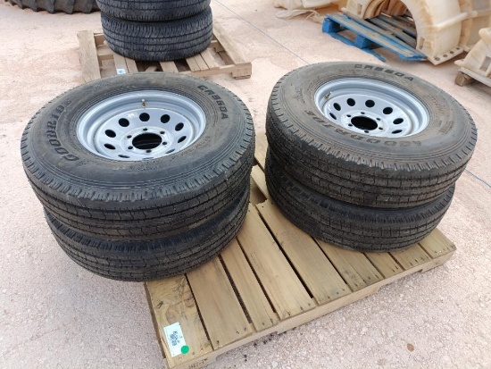(4) Trailer Wheels w/Goodride Tires 235/85 R 16