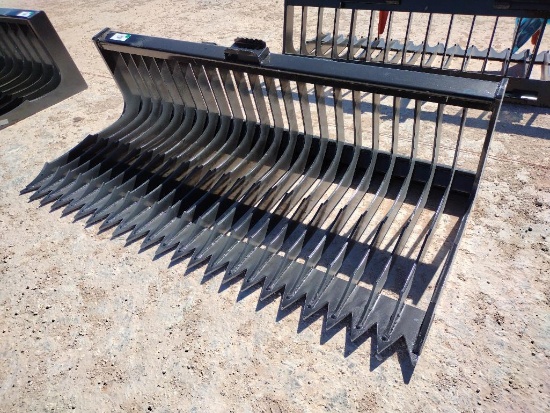 Unused 72'' Skid Steer Fine Skeleton Bucket, Low Side
