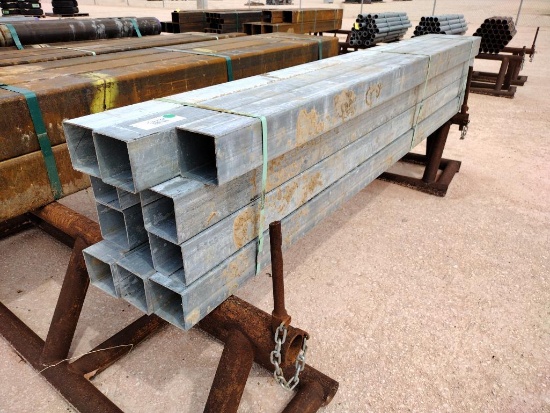 (12) pcs of 4" Galvanized Square Tubing