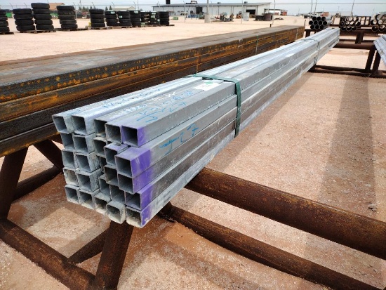 (25) pcs of 16Ft x 1 1/2" Galvanized Square Tubing
