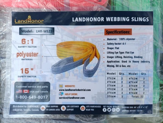 (22) Unused Landhonor Webbing Slings
